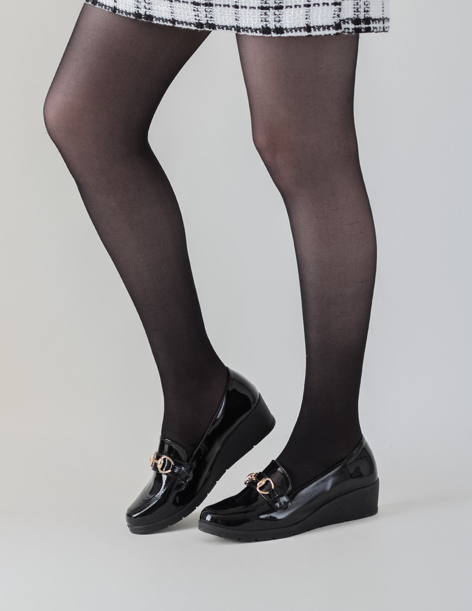 Tacón puente Confort en Charol – Negro - Main Image