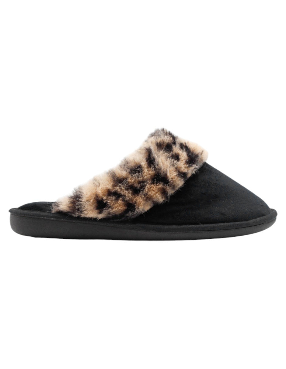 Pantuflas  en Textil – Negro