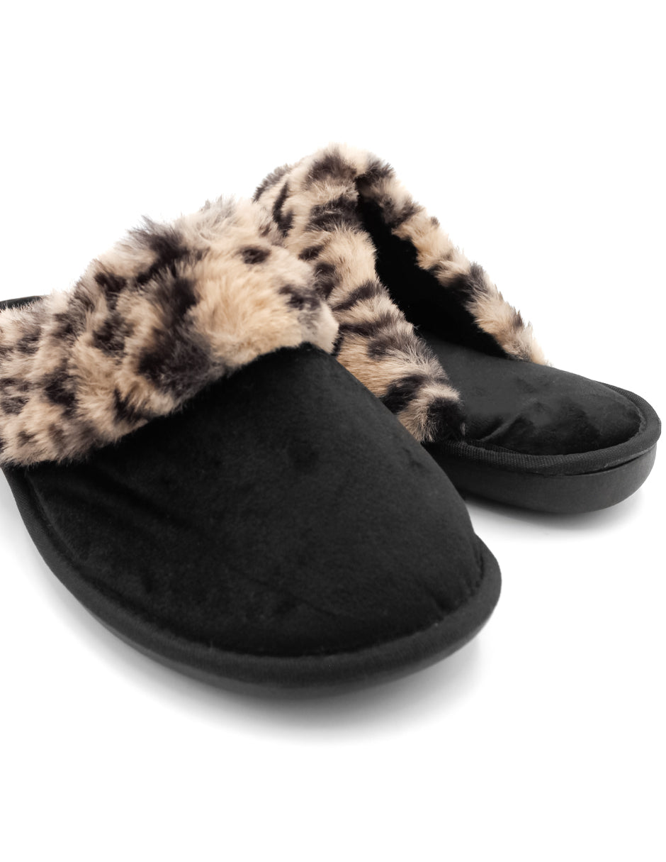 Pantuflas  en Textil – Negro