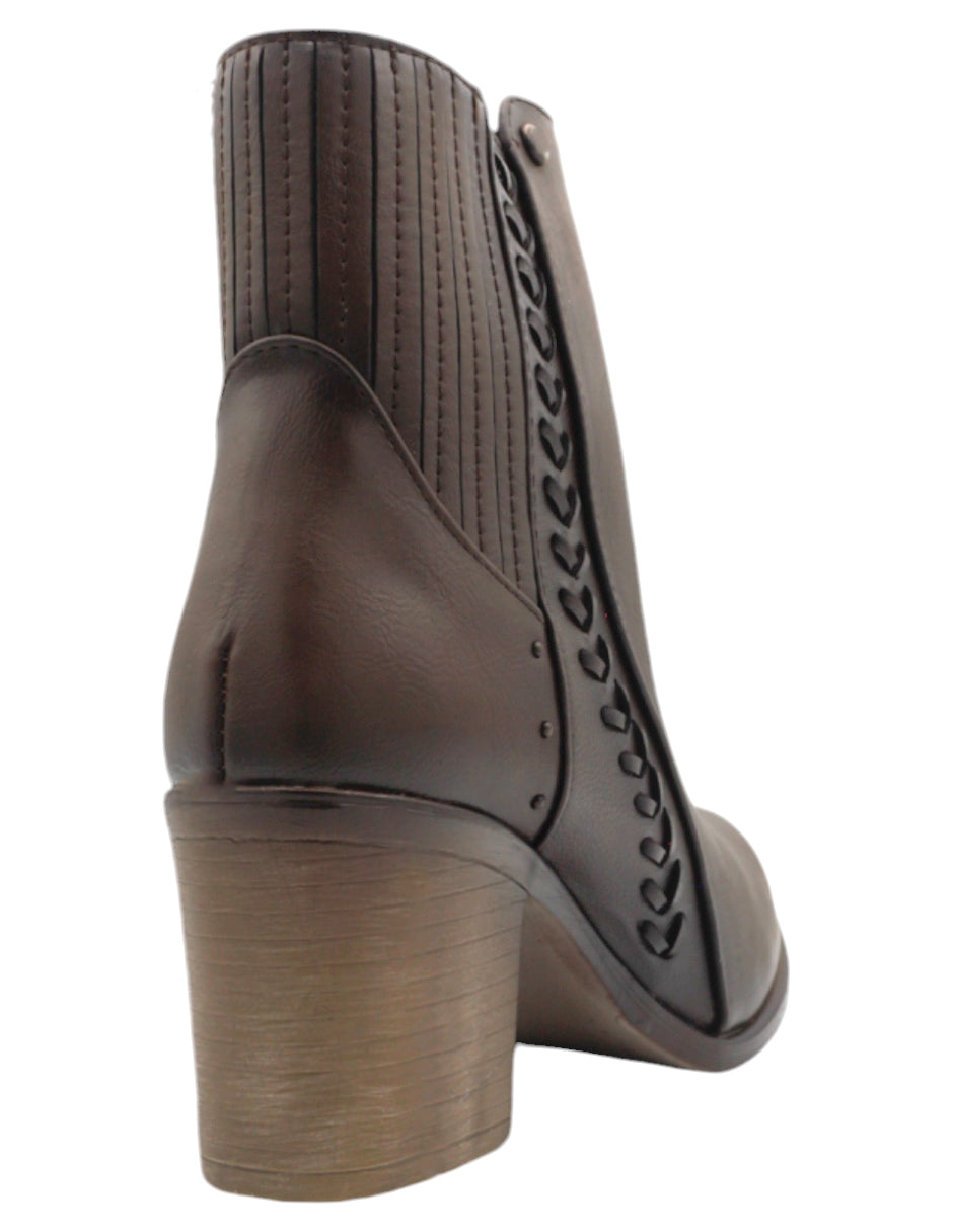 Botín con tacón Wets en Piel vegana – Café