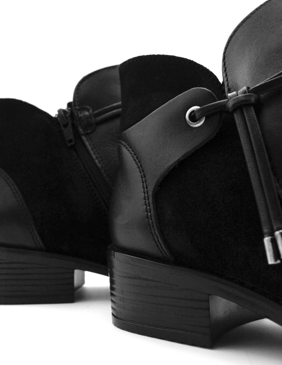 Botín con cuña Gost en Piel vegana – Negro