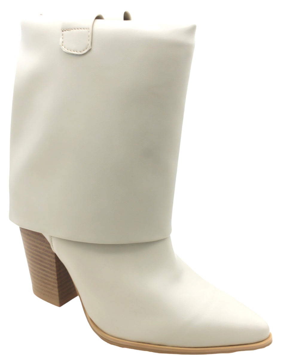 Botín con tacón Exterior Piel vegana Color Blanco Para Mujer De RBCOLLECTION