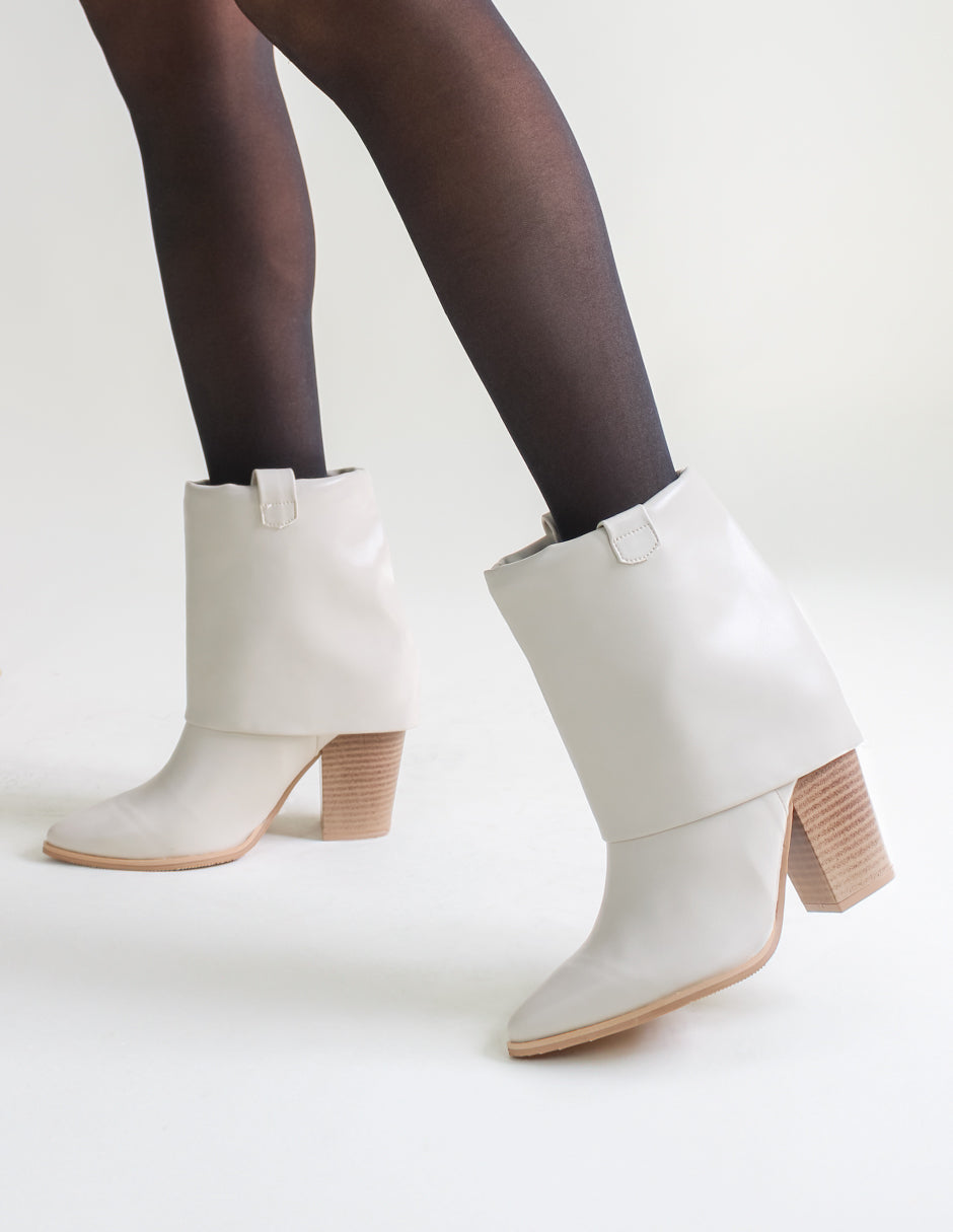 Botín con tacón Holly en Piel vegana – Blanco