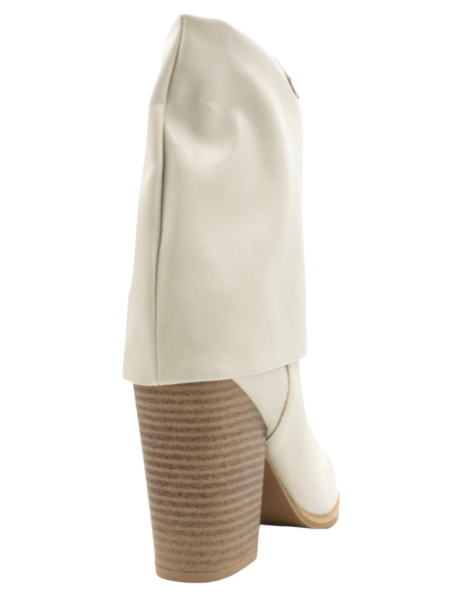 Botín con tacón Holly en Piel vegana – Blanco