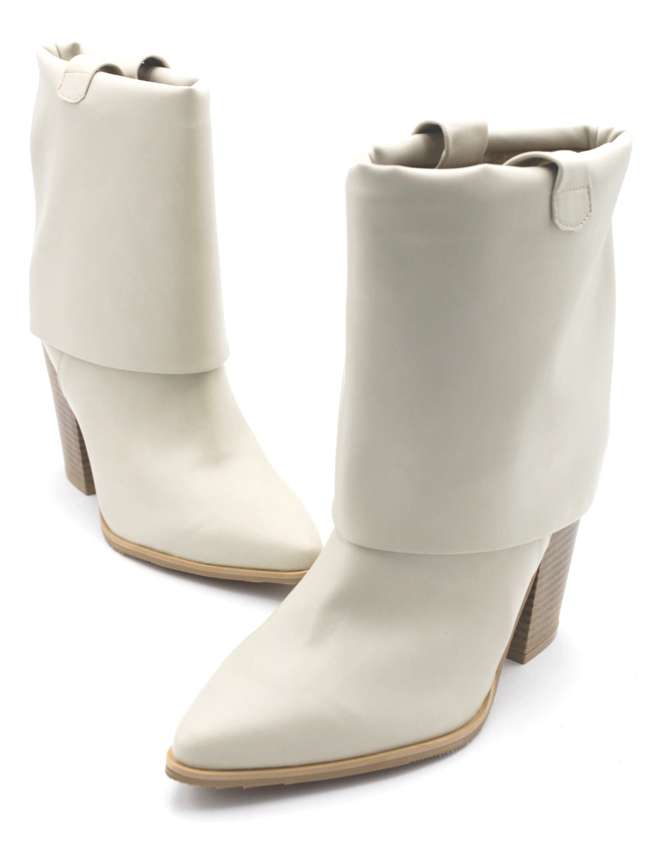 Botín con tacón Holly en Piel vegana – Blanco