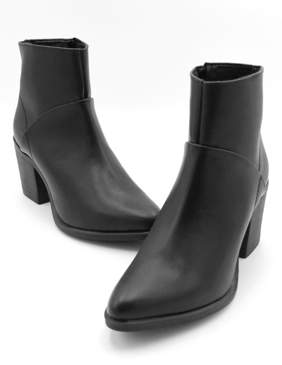 Botín con tacón Wets en Piel vegana – Negro