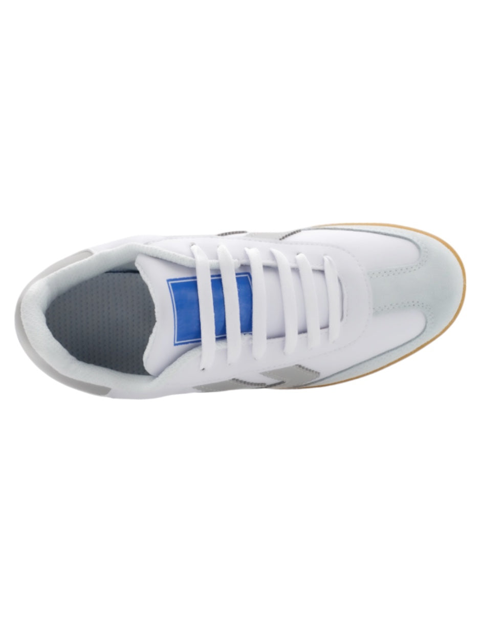 Tenis con cordones Sam en  Piel vegana - Blanco