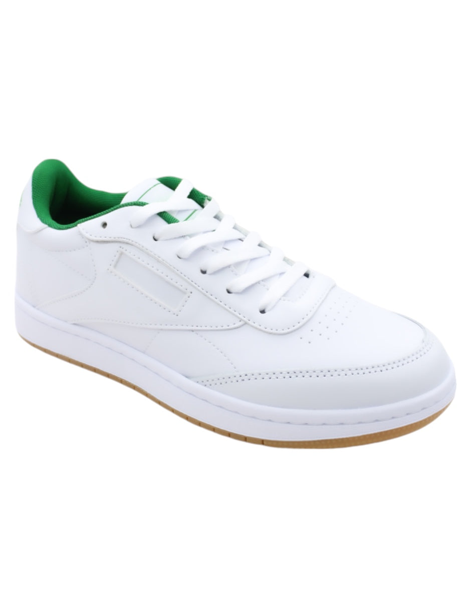 Tenis con cordones Exterior Piel vegana Color Blanco Con Verde Para Hombre De RBBASICS