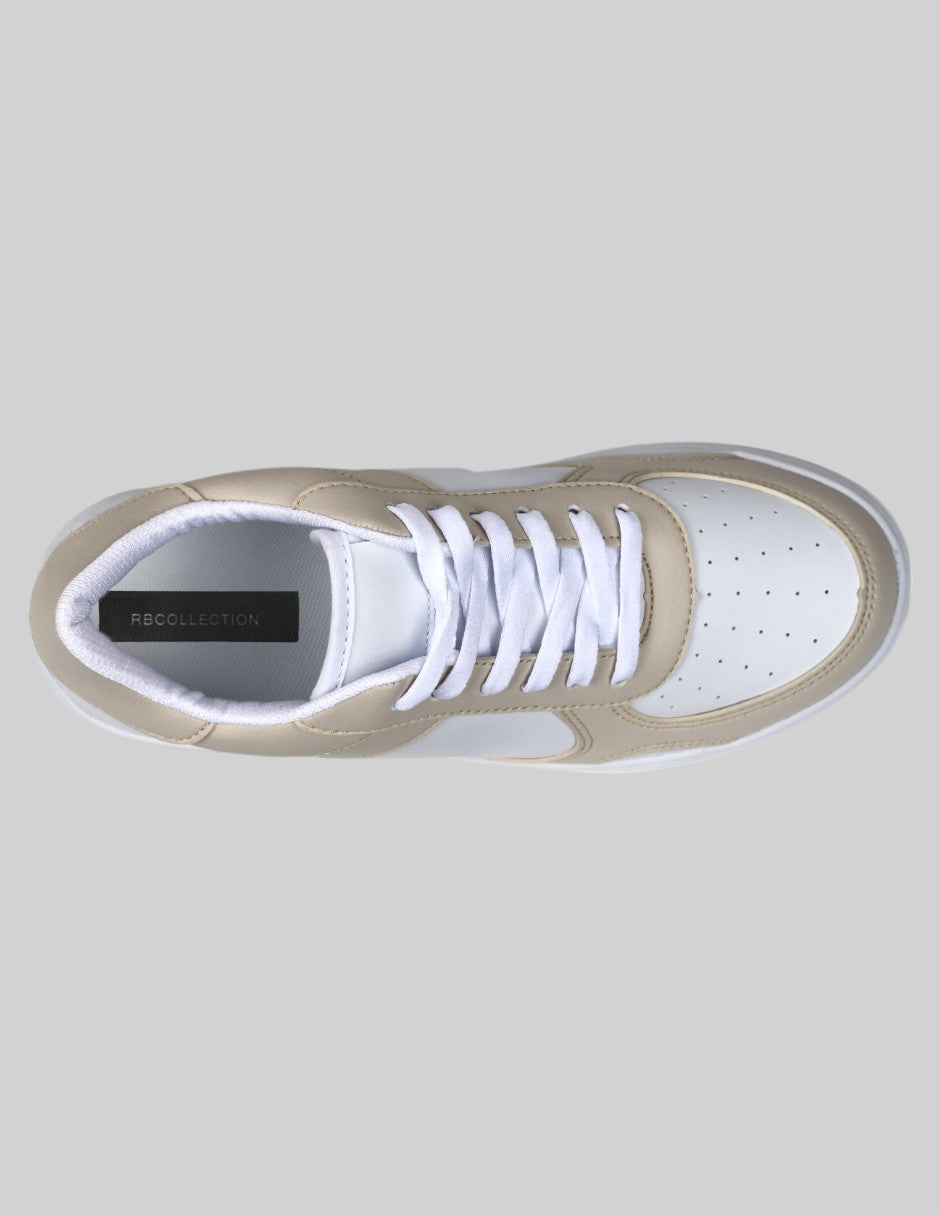 Tenis con cordones A&P Piel vegana - Beige