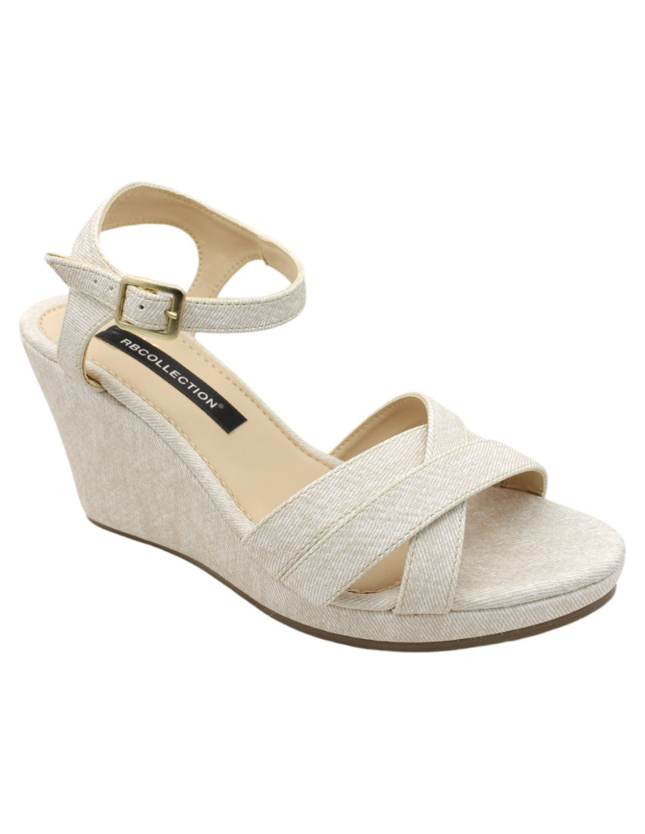 Sandalias con plataforma Exterior Textil Color Beige  Para Mujer De RBCOLLECTION