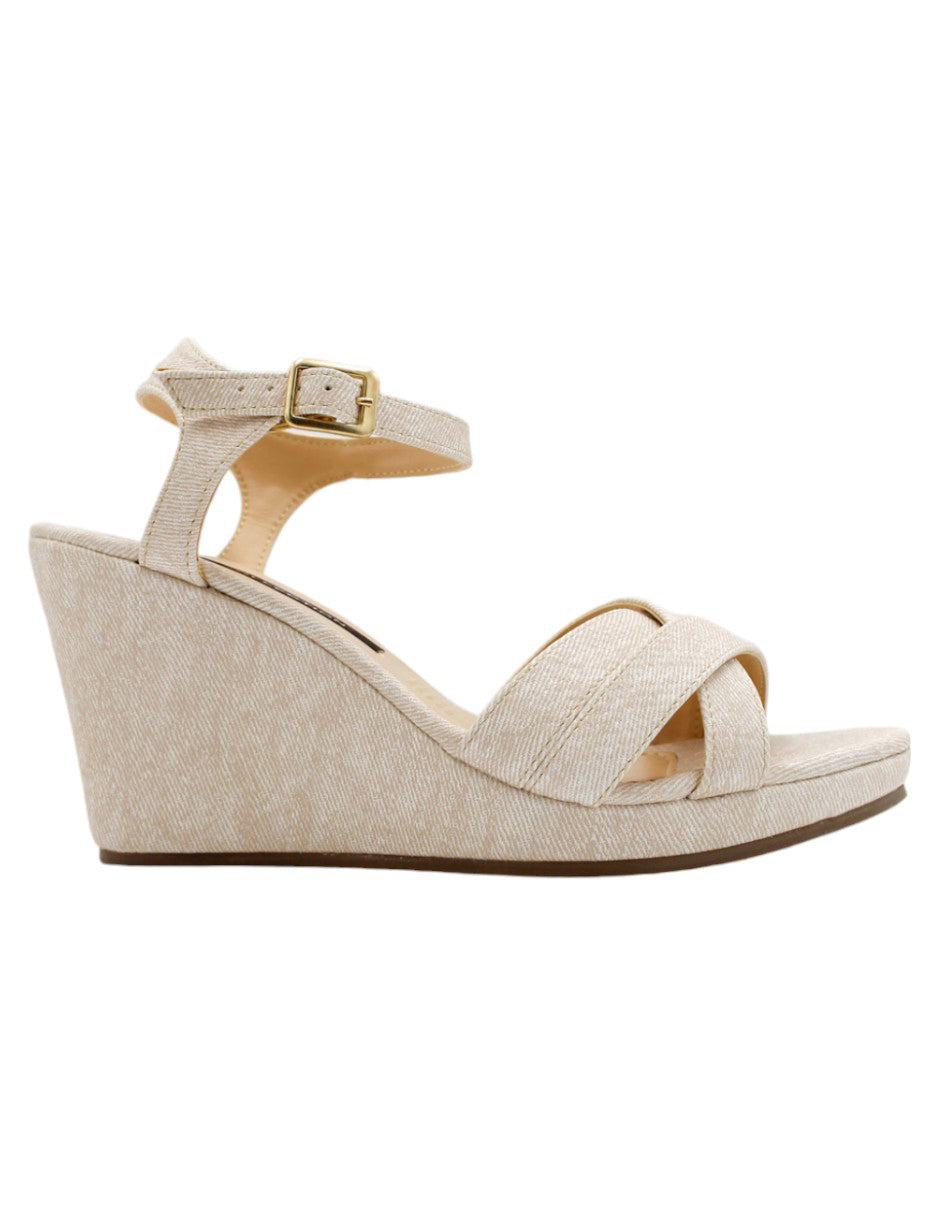 Sandalias con plataforma Classy en Textil – Beige