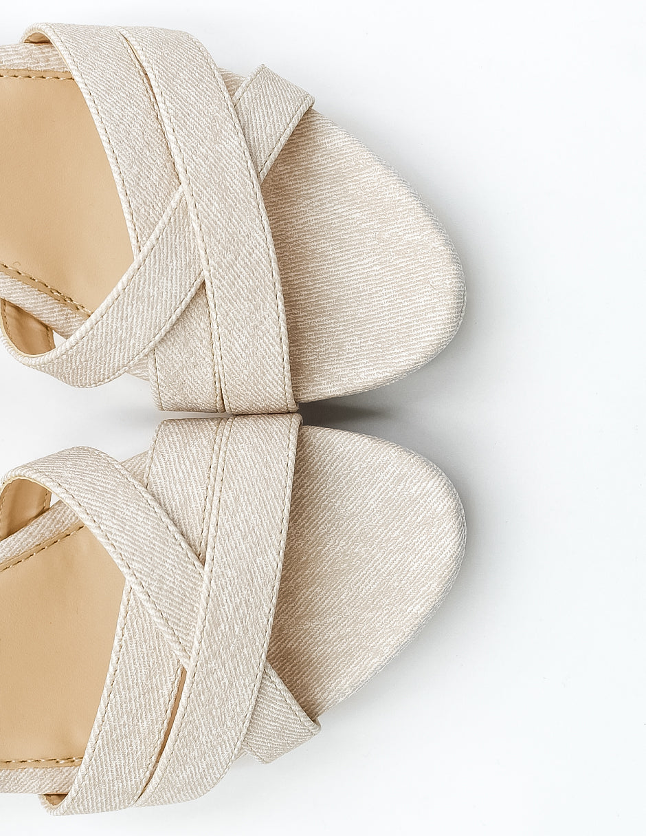 Sandalias con plataforma Classy en Textil – Beige