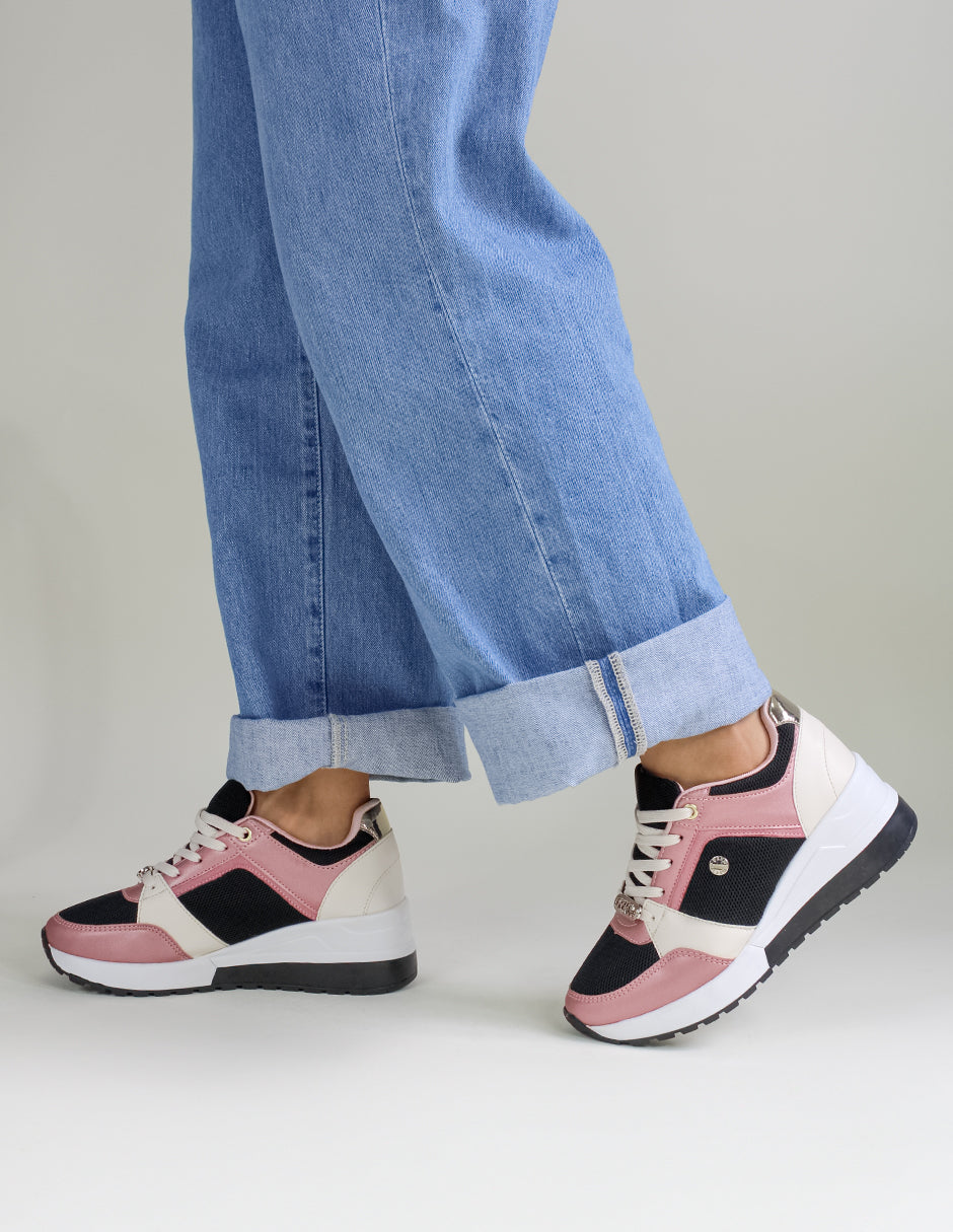 Tenis tipo deportivo  LADY en Textil – Rosa