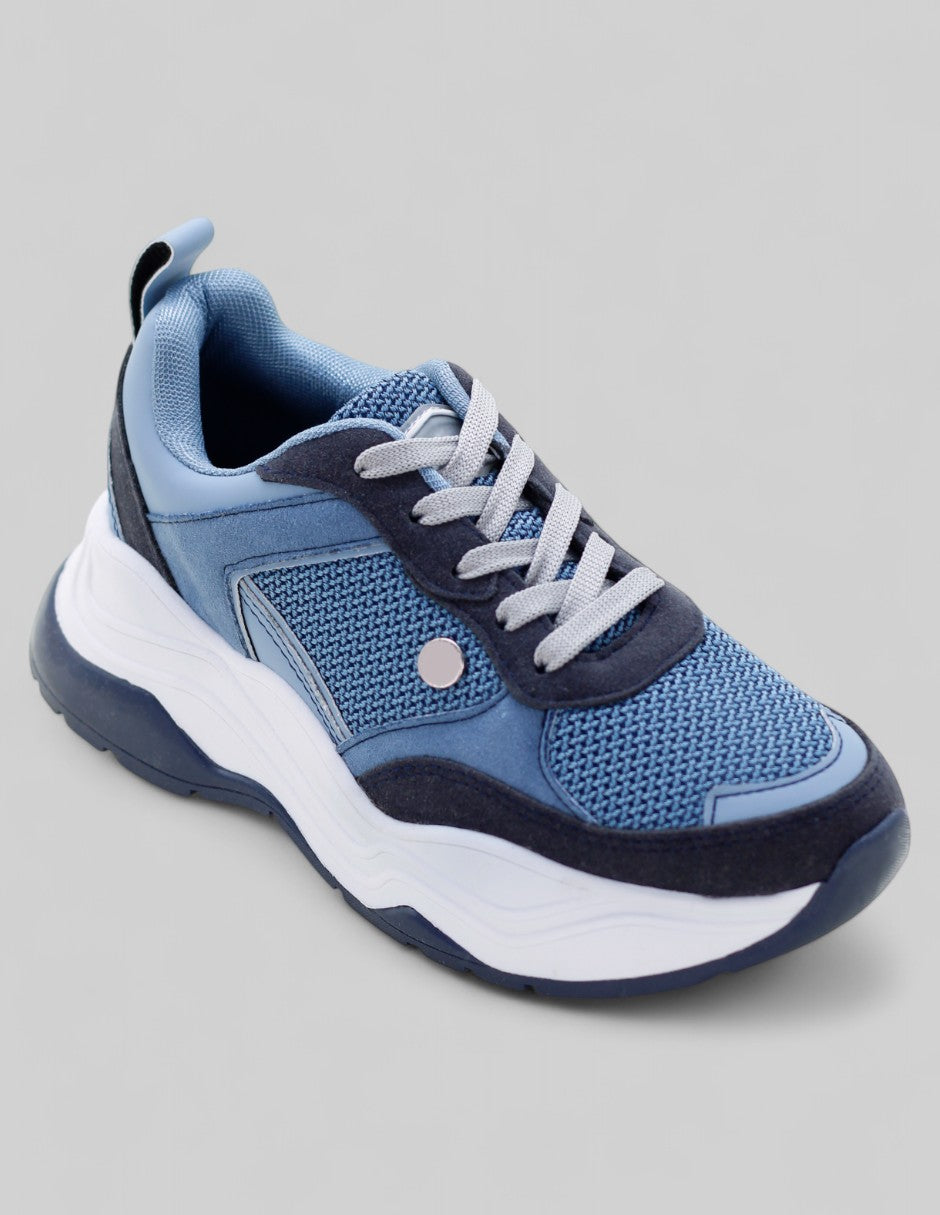 Tenis tipo Deportivo Exterior Textil Color Azul Para Mujer De RBCOLLECTION