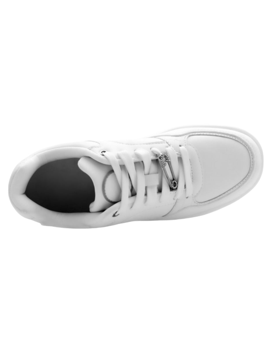 Tenis con cordones  B&C en Piel vegana – Blanco