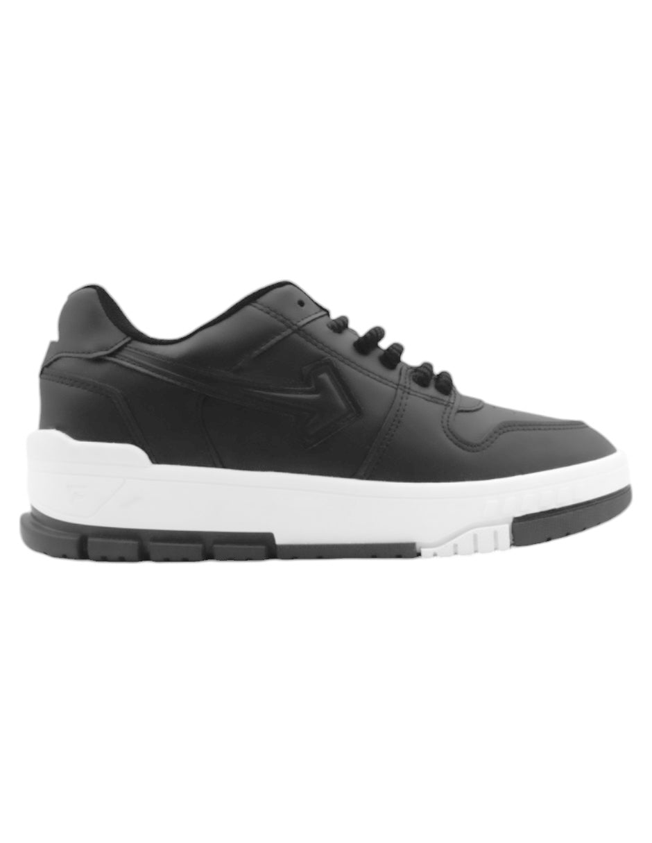 Tenis con cordones  Chunck en piel vegana – Negro