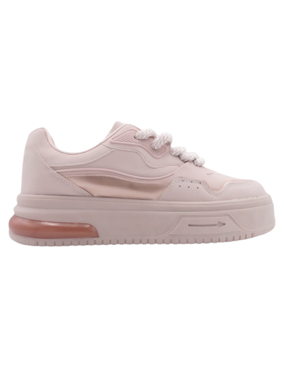 Tenis con cordones  Chunck en Piel vegana – Rosa