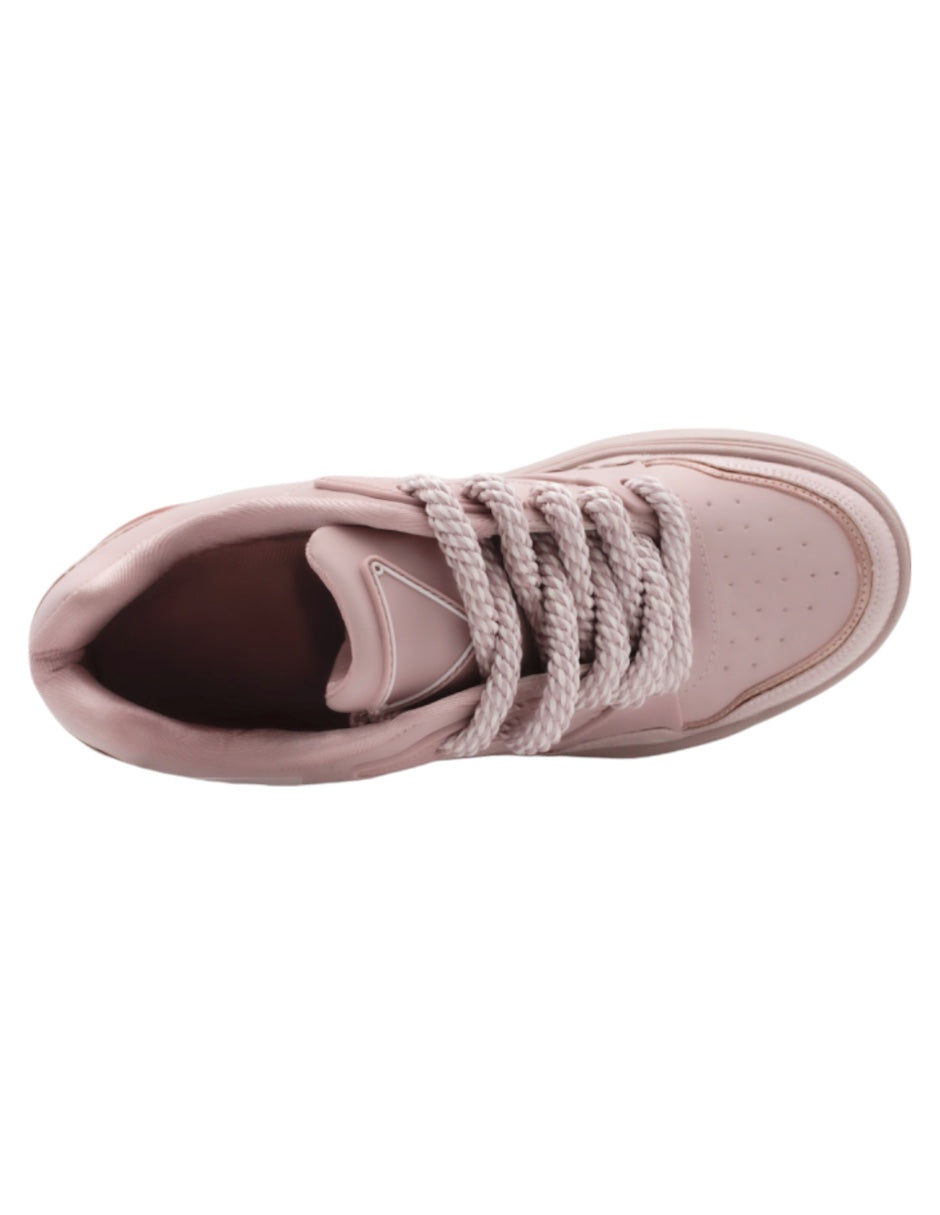 Tenis con cordones  Chunck en Piel vegana – Rosa