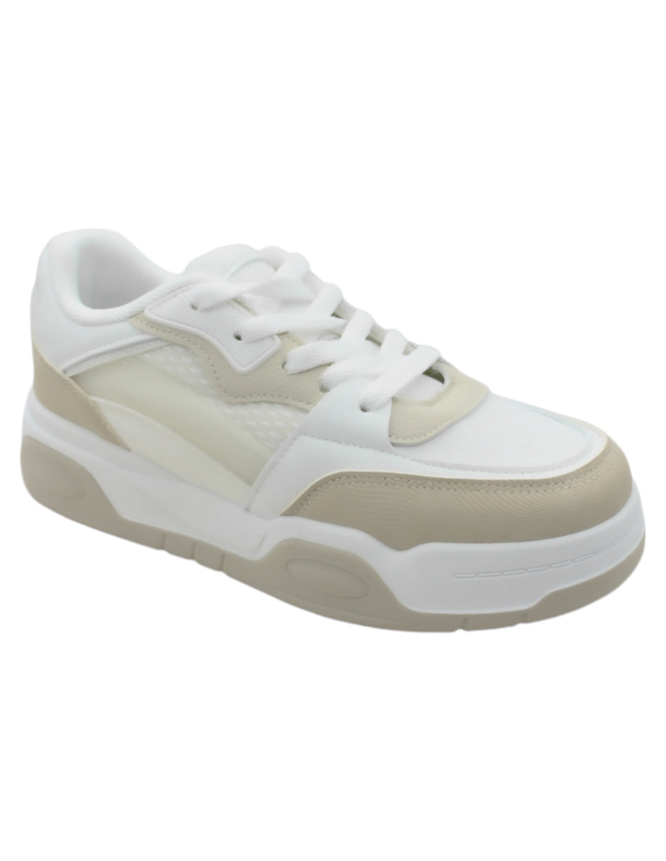 Tenis con cordones Exterior Textil Color Blanco Para Mujer De RBCOLLECTION