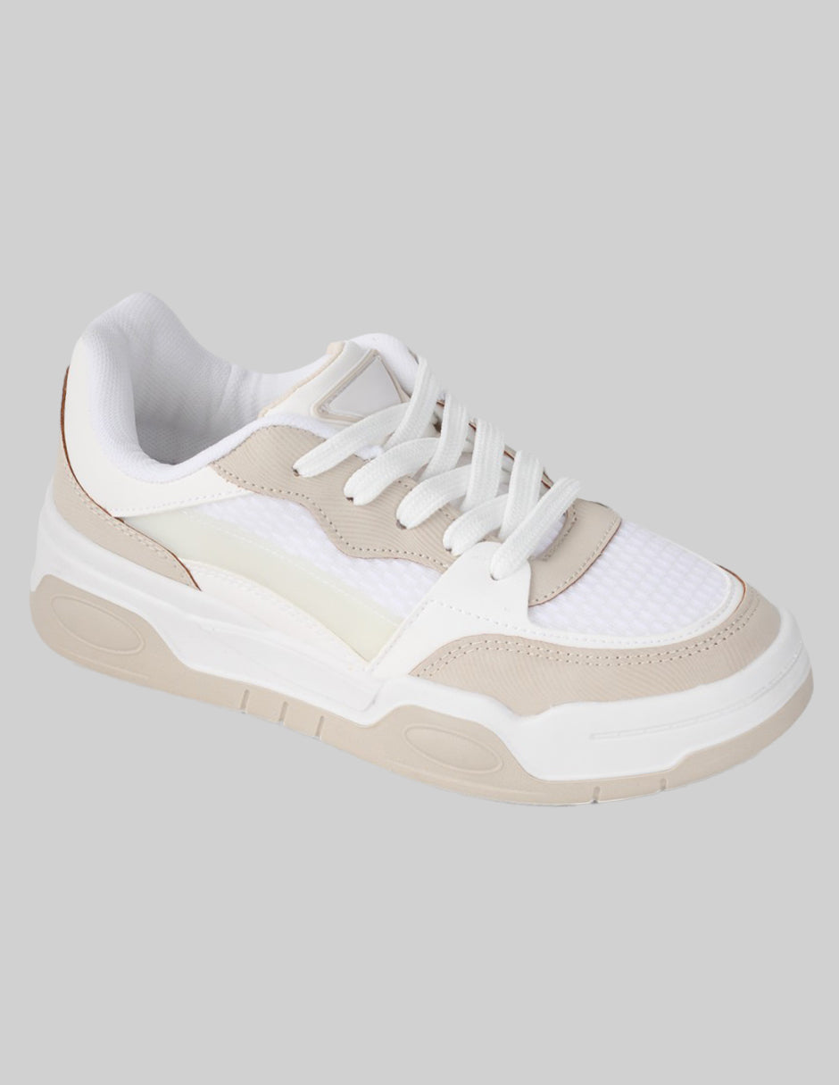 Tenis con cordones Urban Piel vegana - Beige
