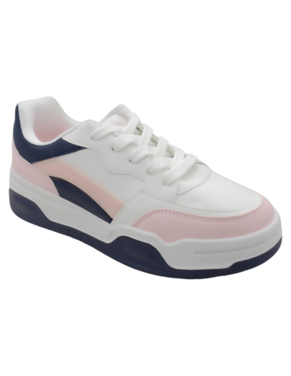 Tenis con cordones Exterior Piel vegana Color Blanco Para Mujer De RBCOLLECTION