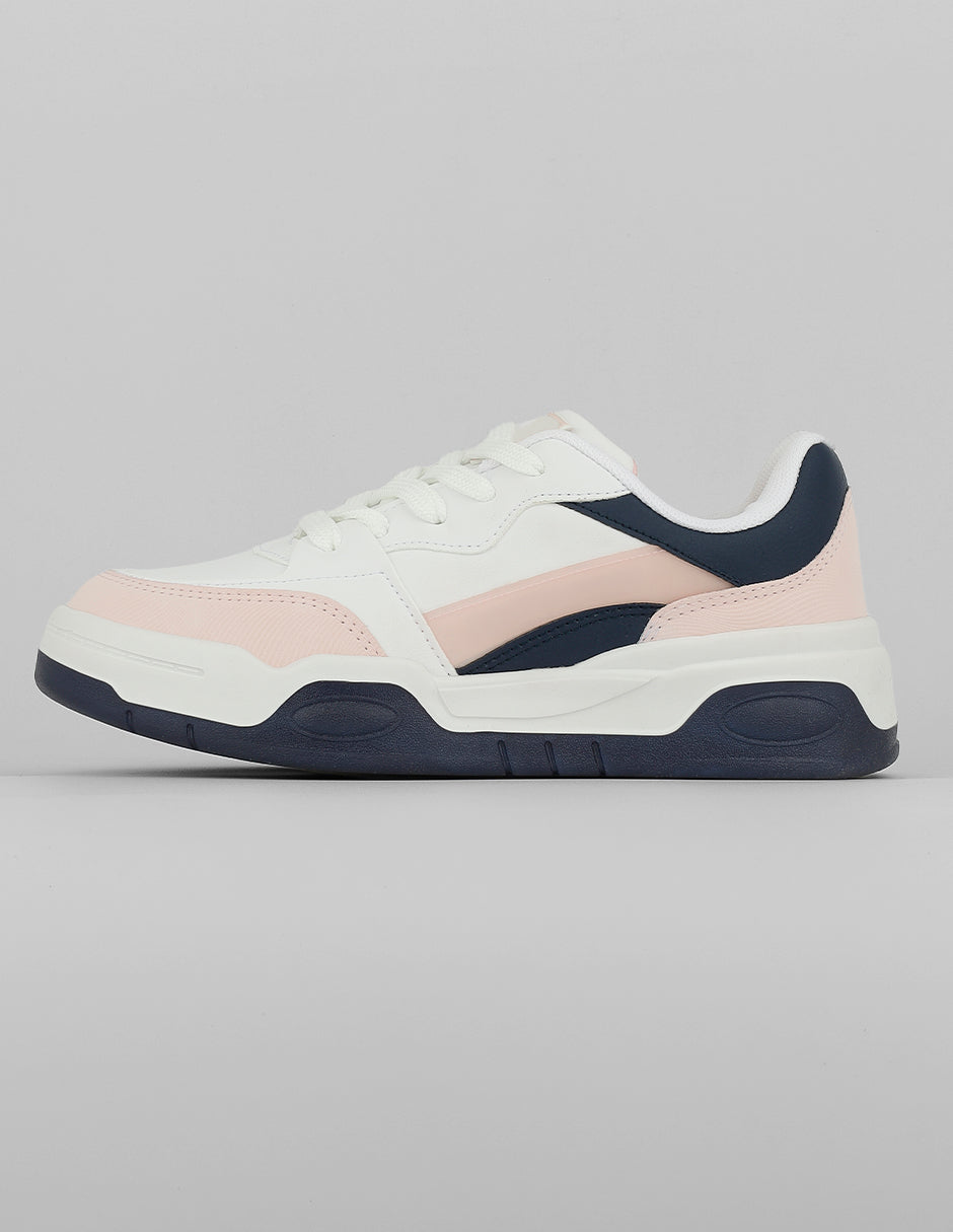 Tenis con cordones Exterior Piel vegana Color Rosa Para Mujer De RBCOLLECTION