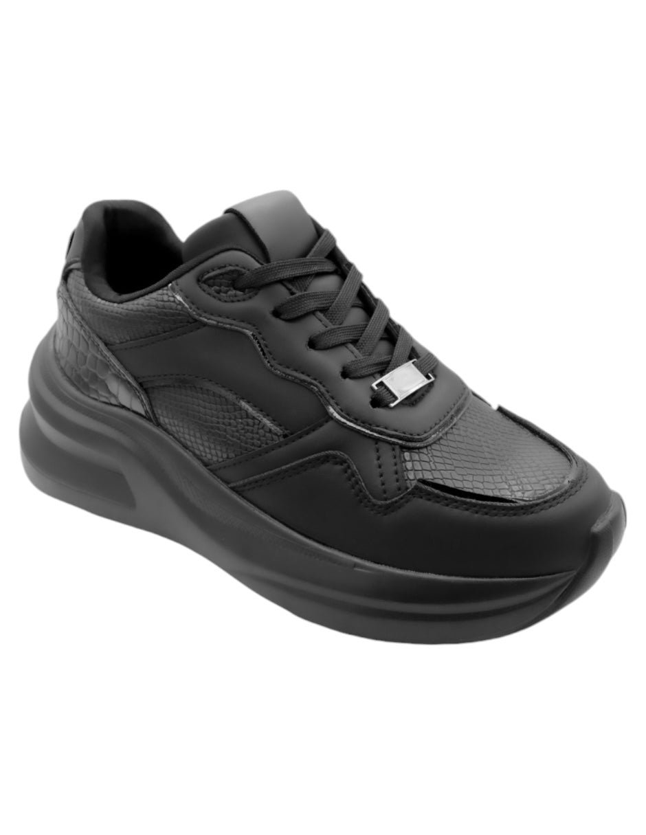 Tenis tipo deportivo Exterior Sintético Color Negro Para Mujer De RBCOLLECTION