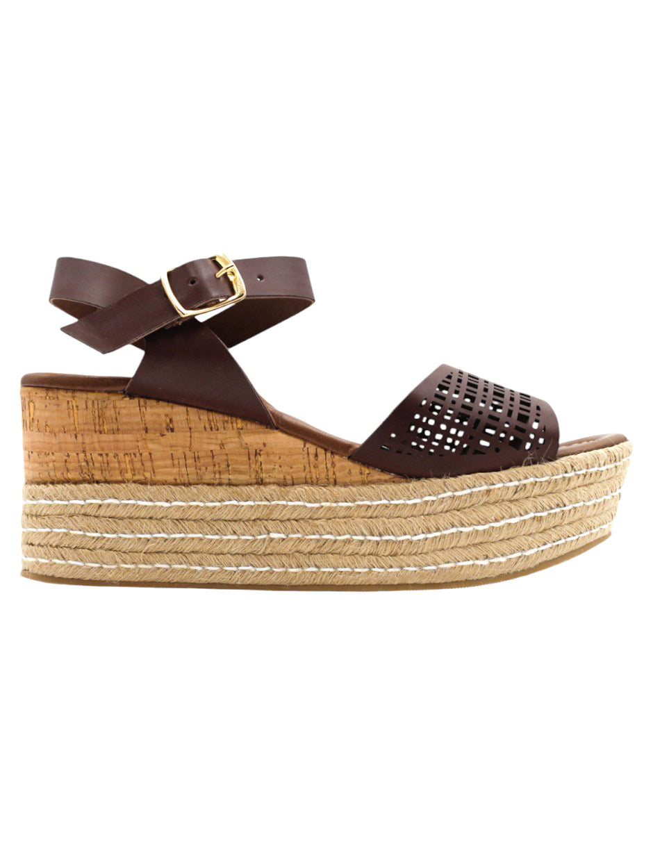 Sandalias con plataforma Daril en Piel vegana – Café