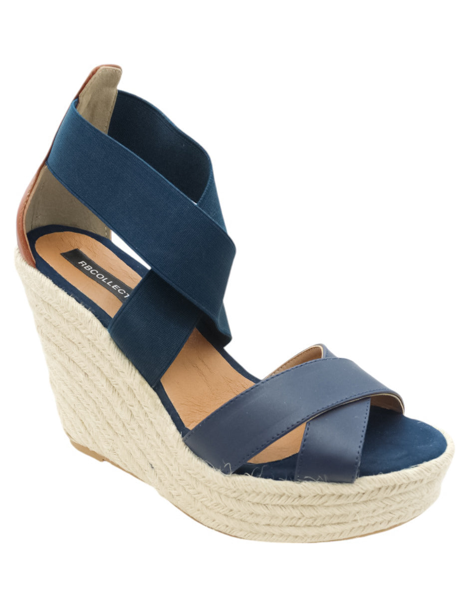 Sandalias con plataforma Exterior Piel vegana Color Azul Para Mujer De RBCOLLECTION