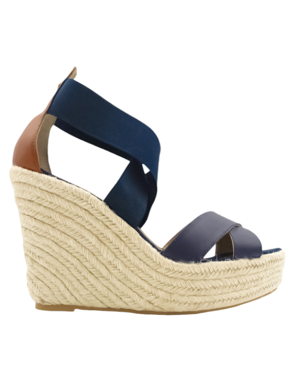 Sandalias con plataforma Dory en Piel vegana – Azul
