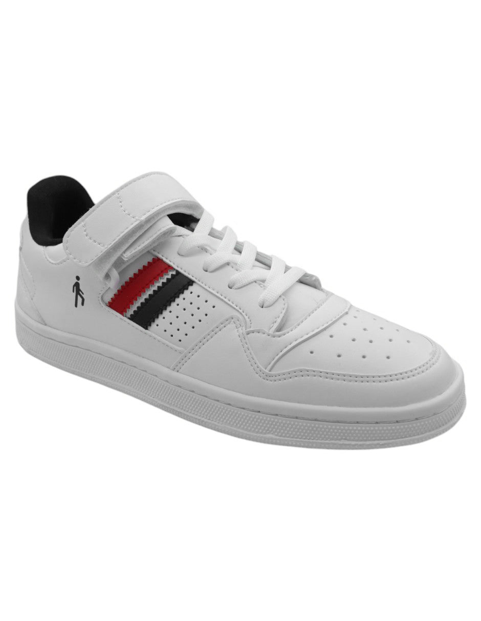 Tenis con cordones Exterior Piel vegana Color Blanco Con Rojo Para Hombre De RBBASICS