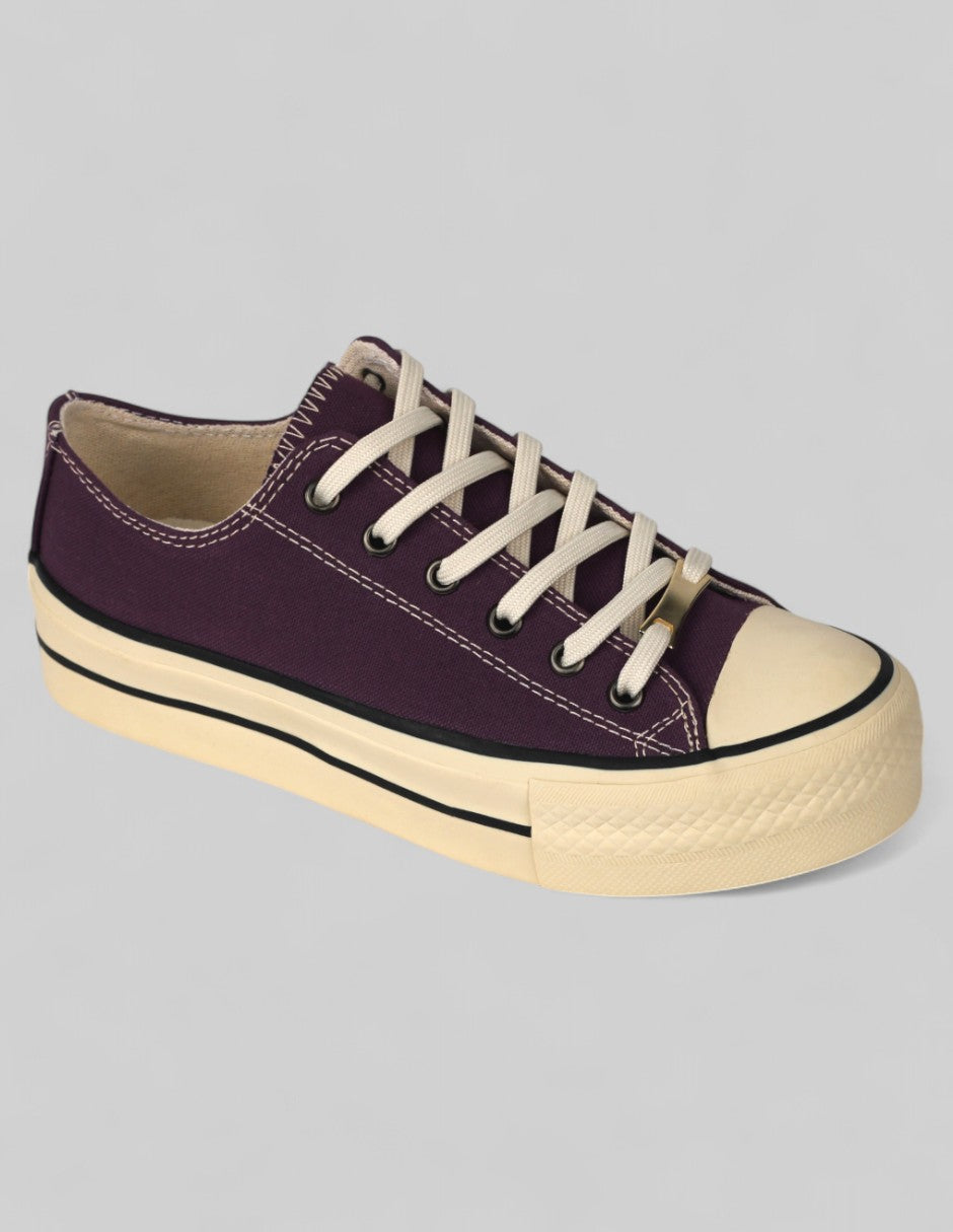 Tenis con cordones Play Textil - Morado