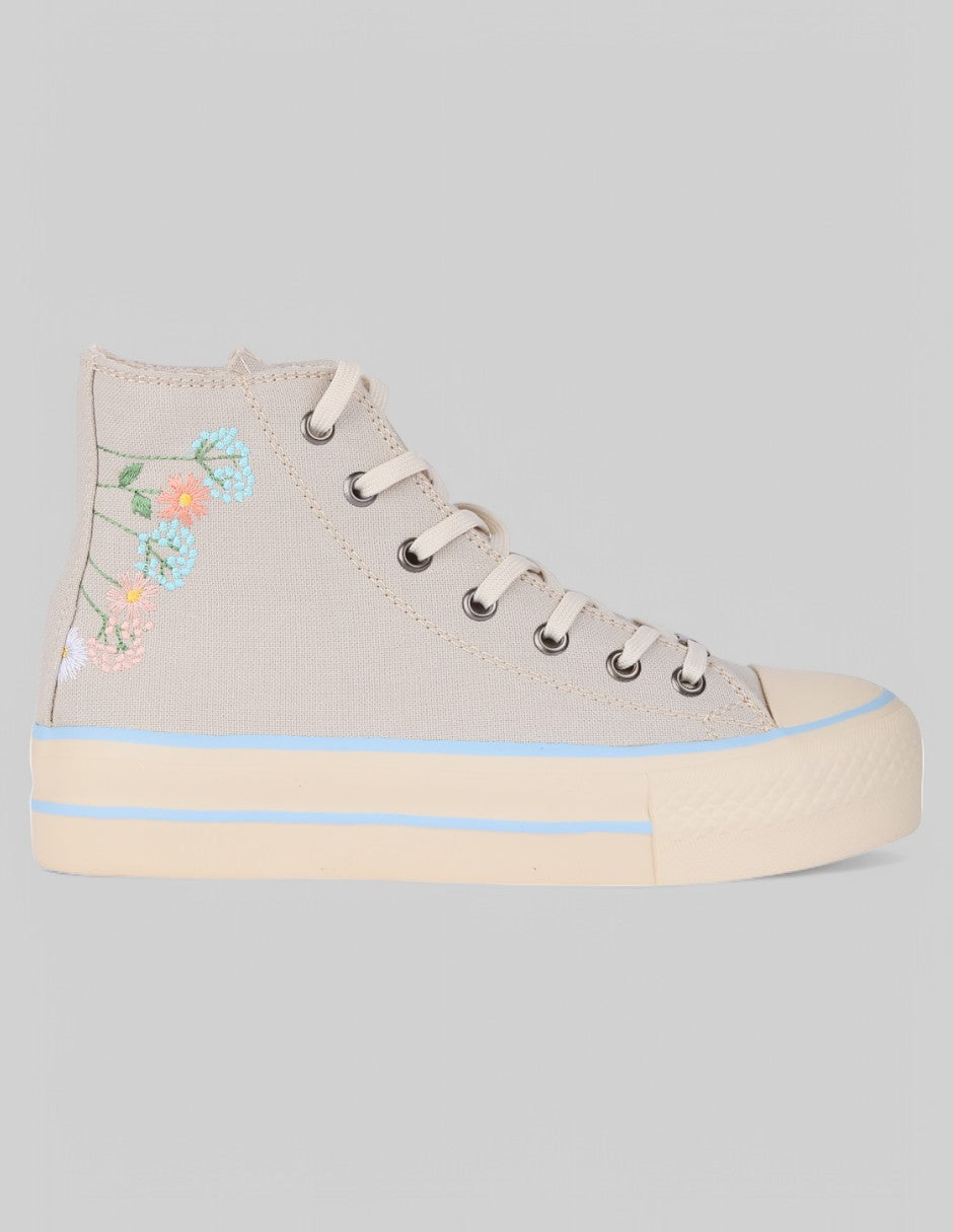 Tenis botín Italia Textil - Beige