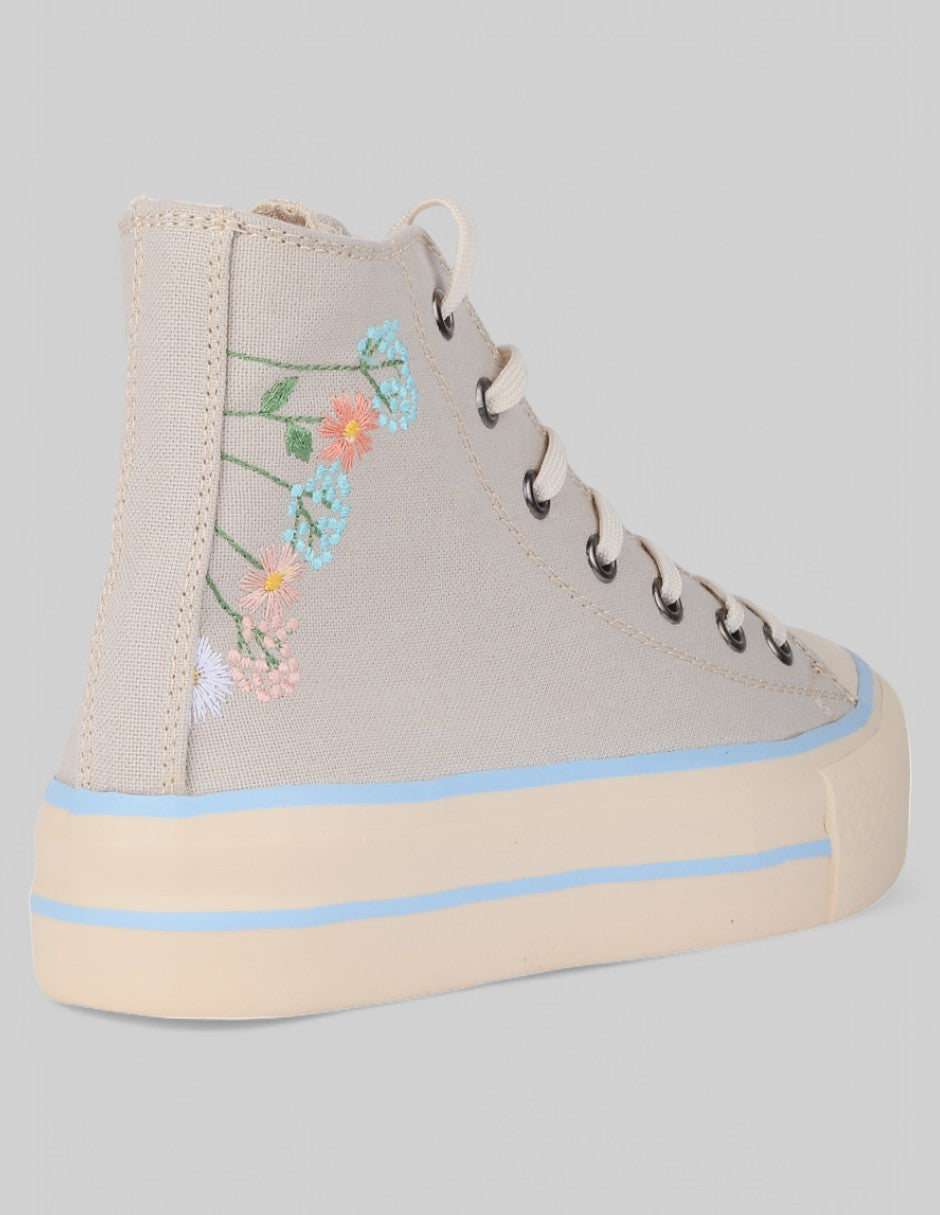 Tenis botín Italia Textil - Beige