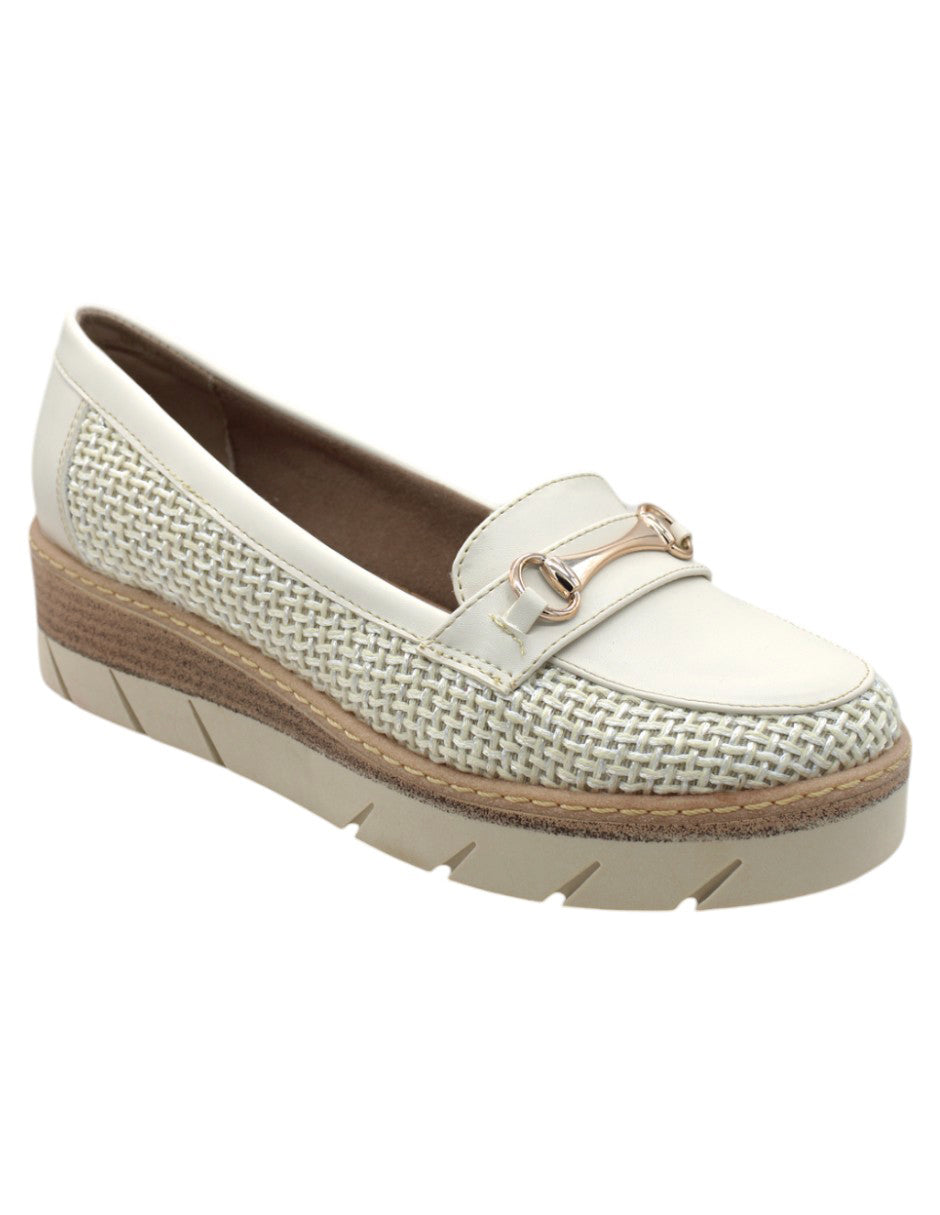 Mocasines Exterior Piel vegana Color Beige  Para Mujer De RBCOLLECTION