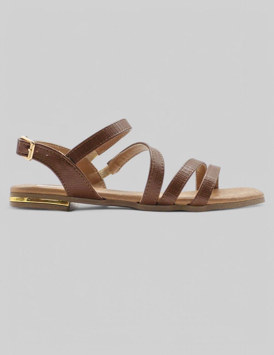 Sandalias de piso Soft en Piel vegana - Café