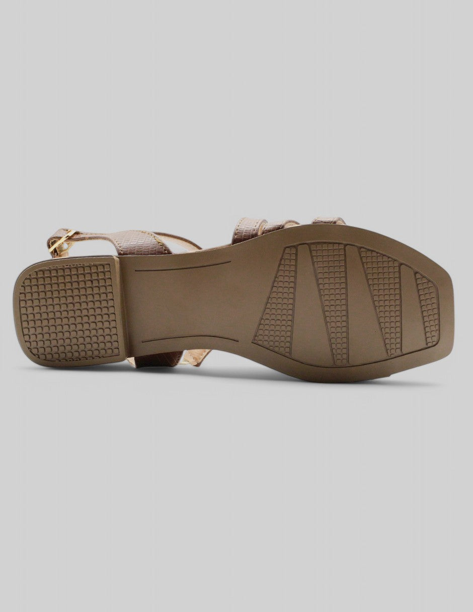 Sandalias de piso Soft en Piel vegana - Café