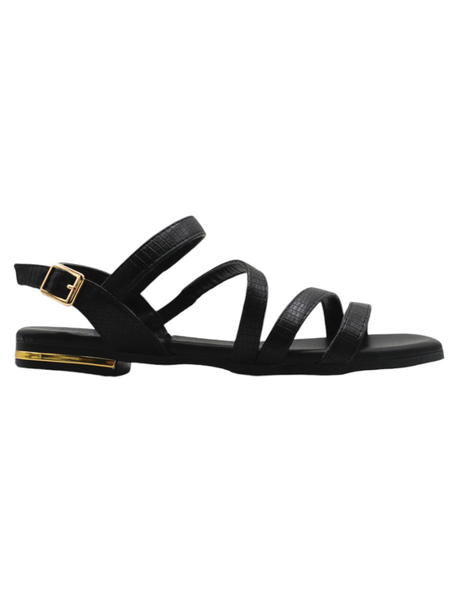 Sandalias de piso Onne en Piel vegana – Negro