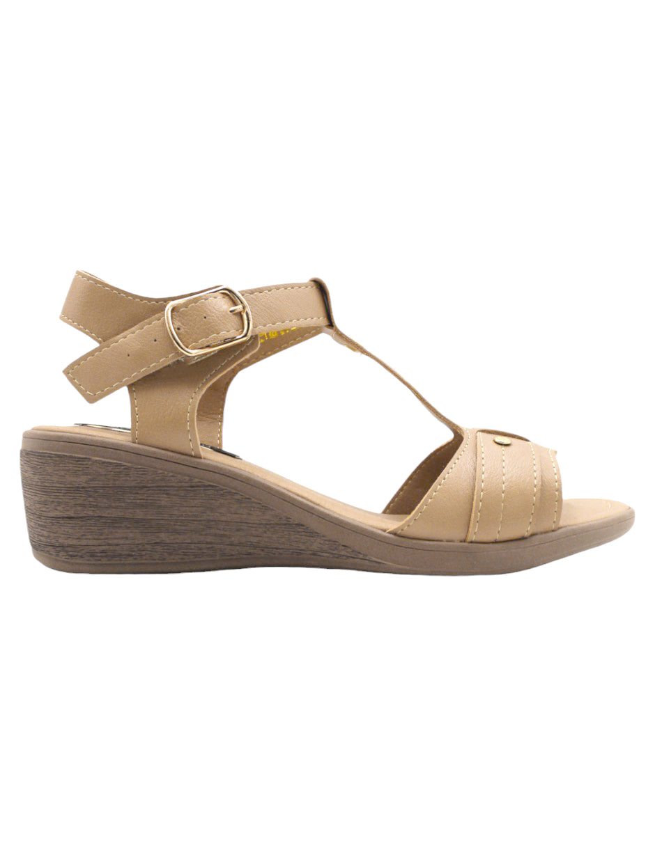 Sandalias con plataforma Onne en Piel vegana – Café