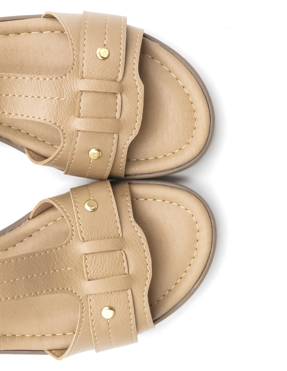 Sandalias con plataforma Onne en Piel vegana – Café