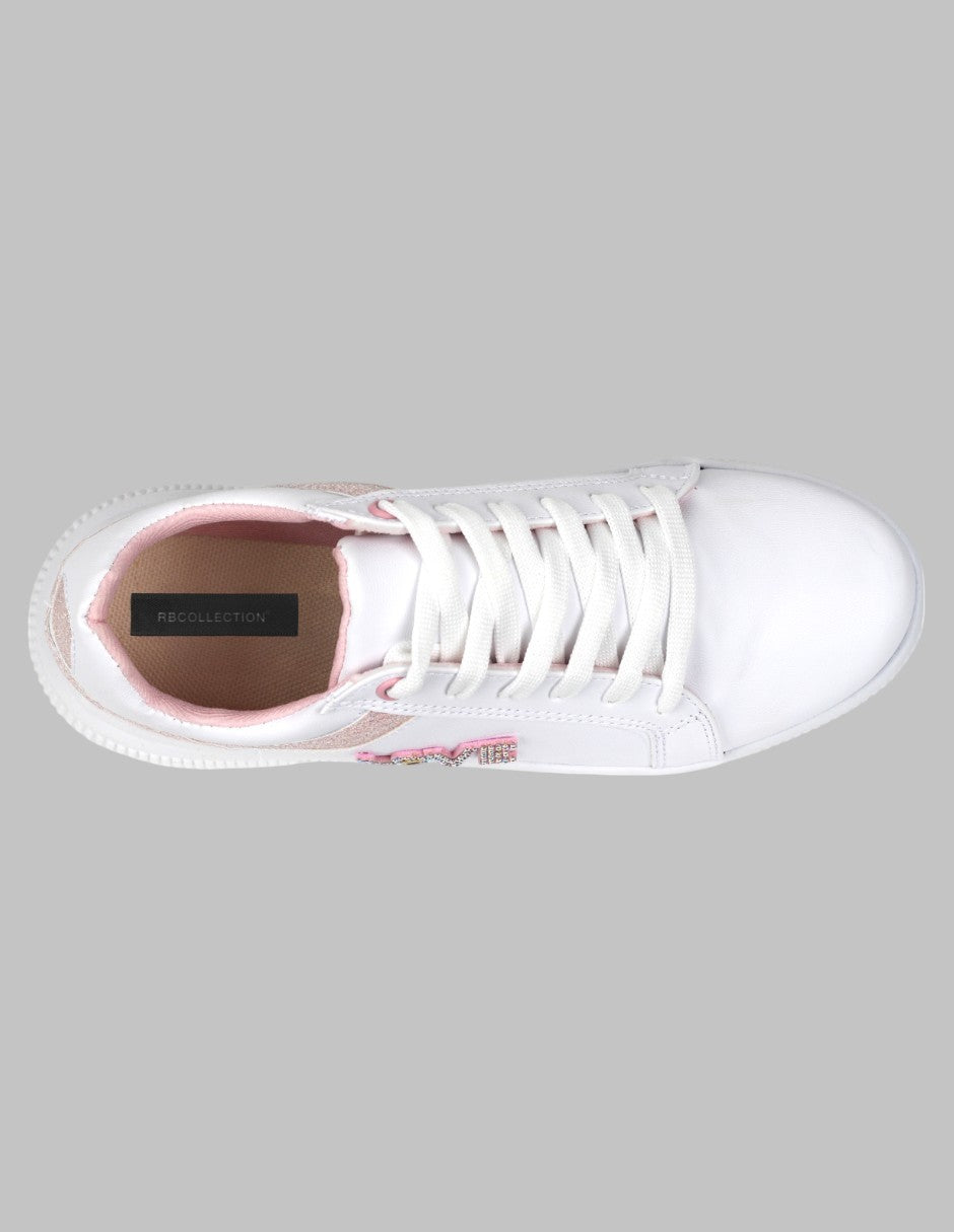 Tenis con cordones Lady Sintético - Blanco