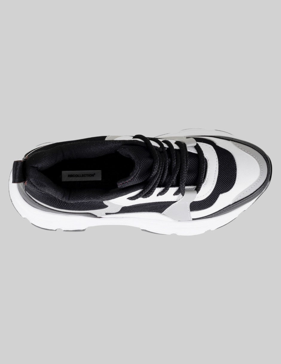 Tenis tipo deportivo   Chunk en Piel vegana – Gris
