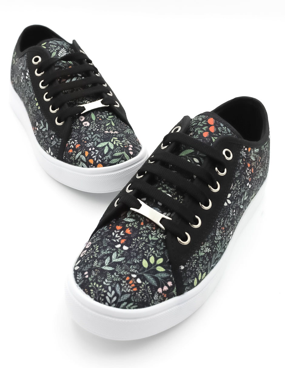 Tenis con cordones  SOUL en Textil – Negro