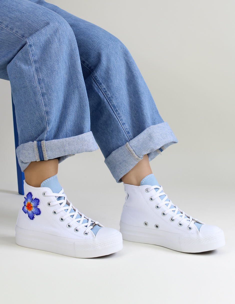 Tenis botín  SOUL en Textil – Blanco