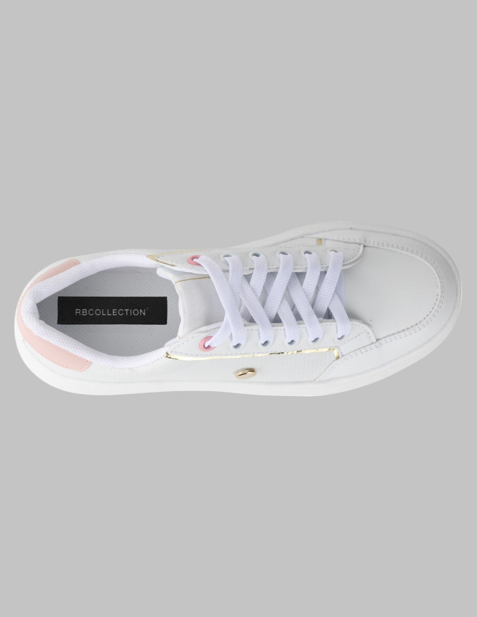Tenis con cordones Lady Piel vegana - Blanco