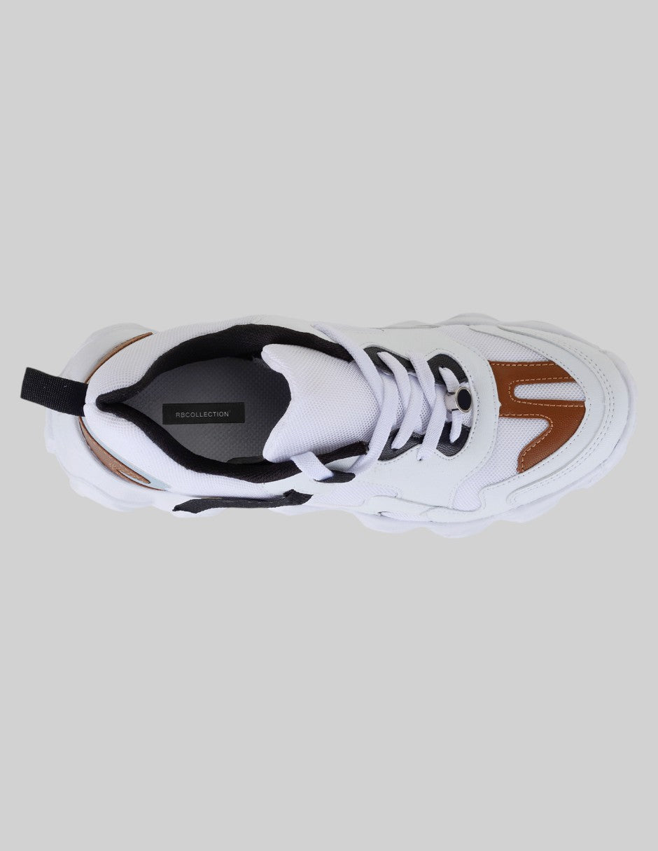 Tenis tipo deportivo Chunk en Textil – Blanco
