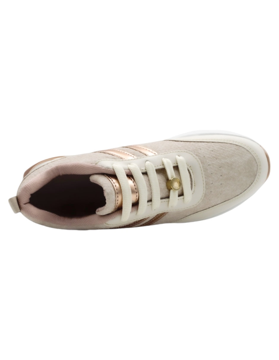 Tenis tipo deportivo  GLAM en Textil – Beige