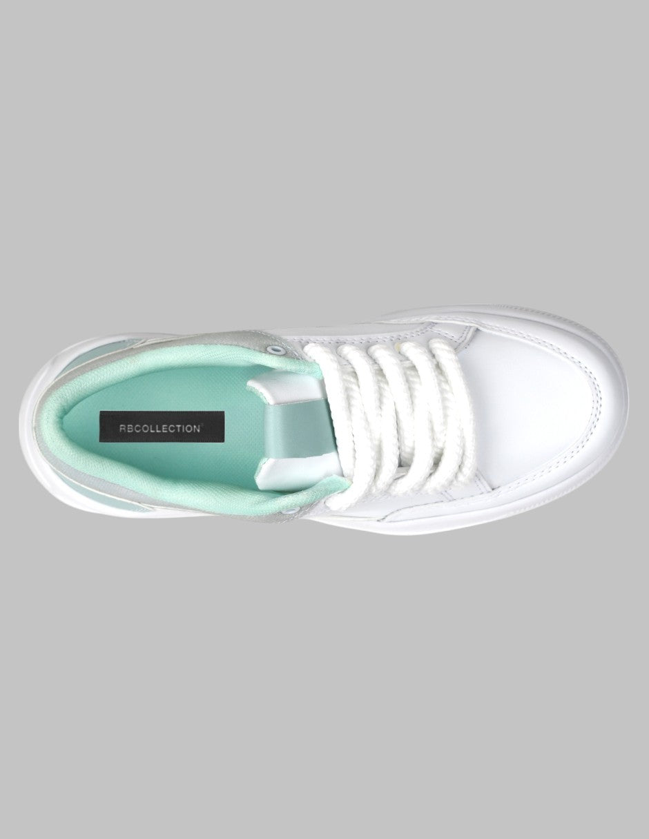 Tenis con cordones Lady Piel vegana - Blanco