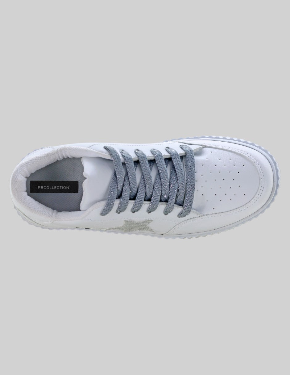 Tenis con cordones Star en Piel vegana – Blanco