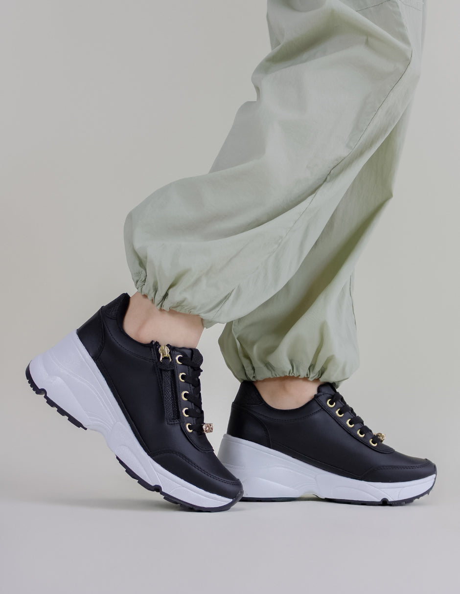 Tenis tipo deportivo Lady Piel vegana - Negro